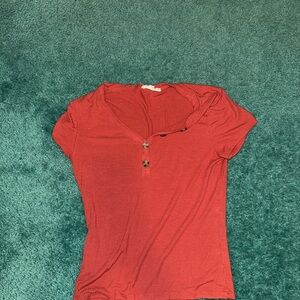 Women's Red Button-Up Top